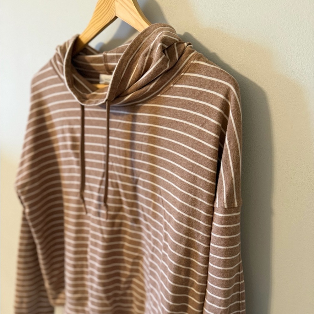 Haven Well Within Striped Cowl Neck Pullover Sweater Size L - Picture 3 of 8